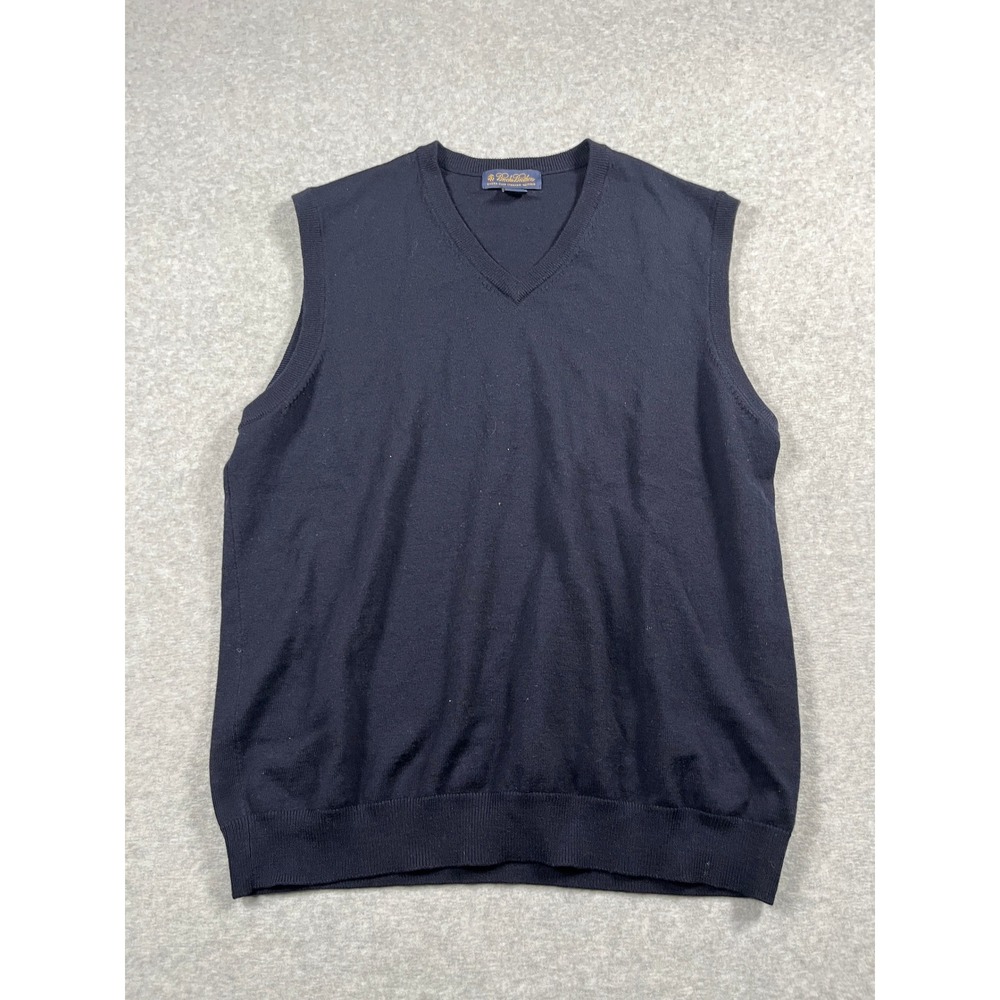 VTG Brooks Brothers 100% Merino Wool Sweater Vest L Navy Dark Academia Old Money